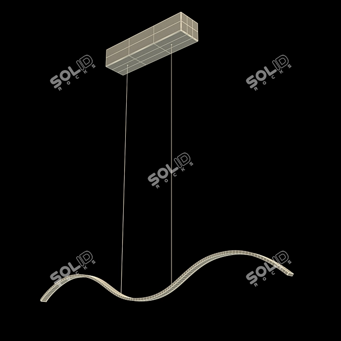 Wave LED Ceiling Light 3D model image 2