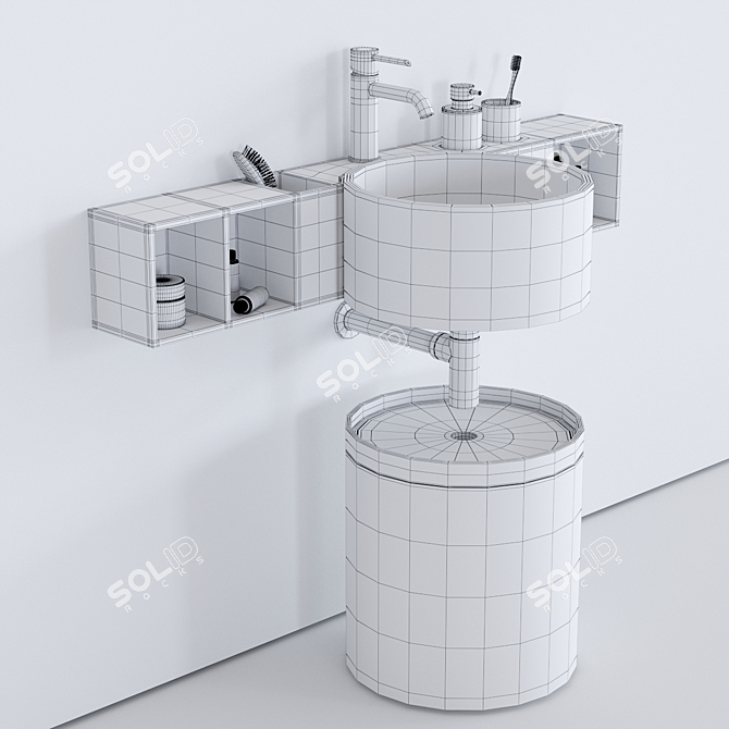 Cielo Sella Ceramic Washbasin 3D model image 3