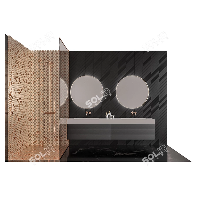 Sleek Bathroom Furniture & Decor 3D model image 1