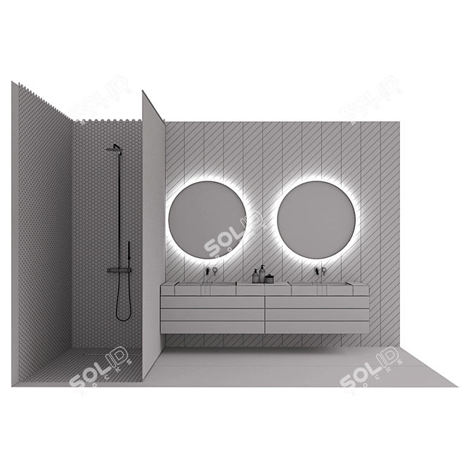 Sleek Bathroom Furniture & Decor 3D model image 2