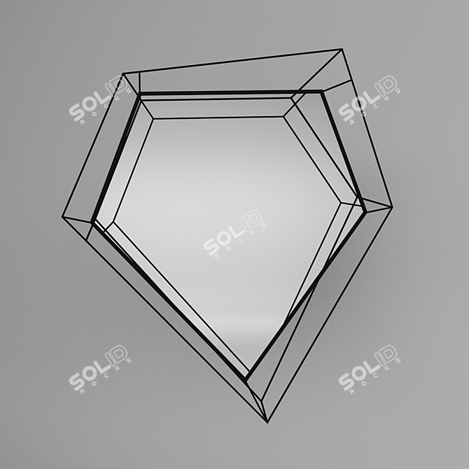 Wire Diamond Schwarz Mirror: Modern Sophistication 3D model image 1