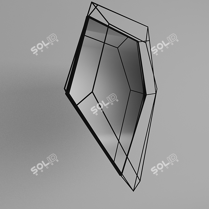 Wire Diamond Schwarz Mirror: Modern Sophistication 3D model image 2