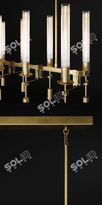 Elegant Fontanelle Linear Chandelier 3D model image 2