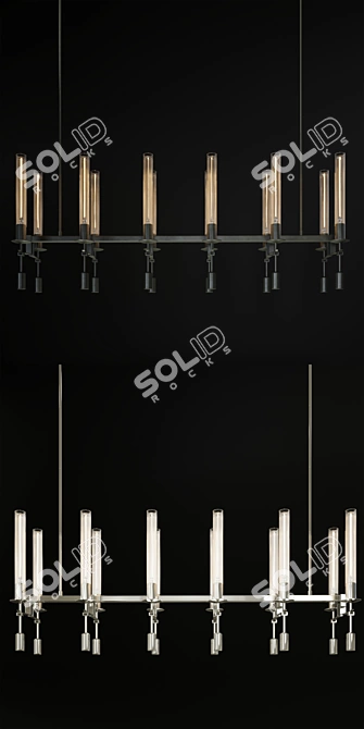 Elegant Fontanelle Linear Chandelier 3D model image 3