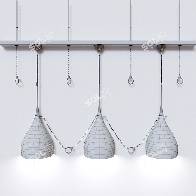 Industrial Loft Pendant Lamp 3D model image 3