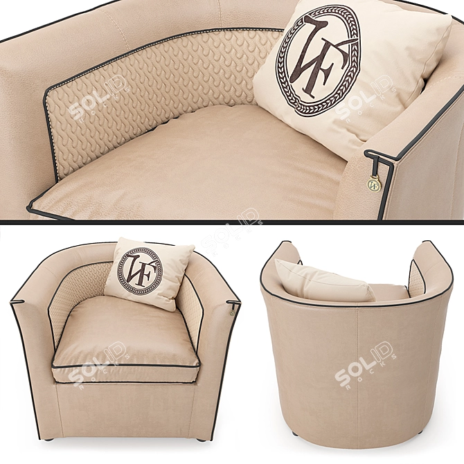 Elegant LANTE chair by Vittoria Frigerio 3D model image 1