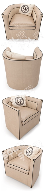 Elegant LANTE chair by Vittoria Frigerio 3D model image 2