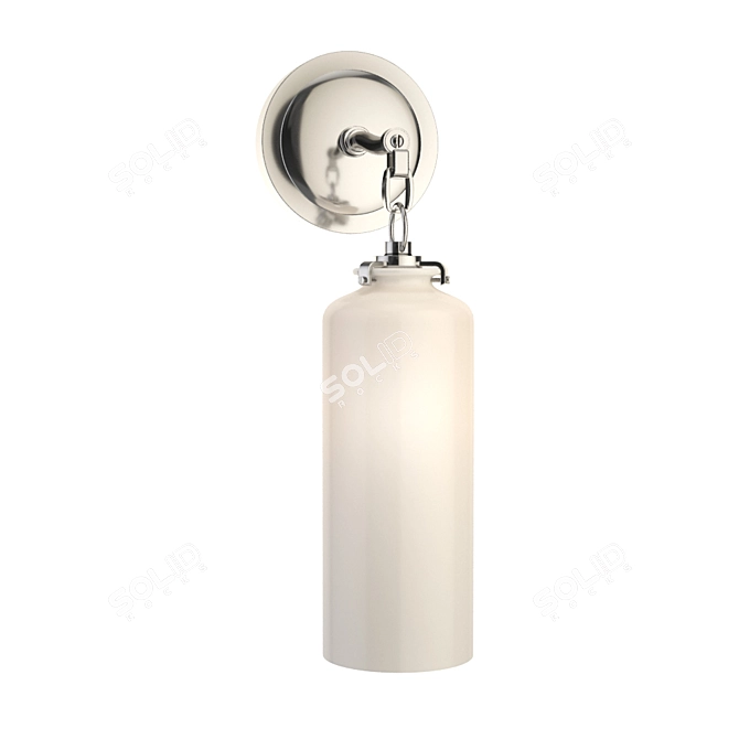 Thomas OBrien Katie Wall Light: Polished Nickel, White Glass 3D model image 1