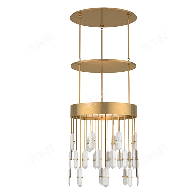 Kelly Wearstler Halcyon 6-Light Antique Brass Pendant 3D model image 1