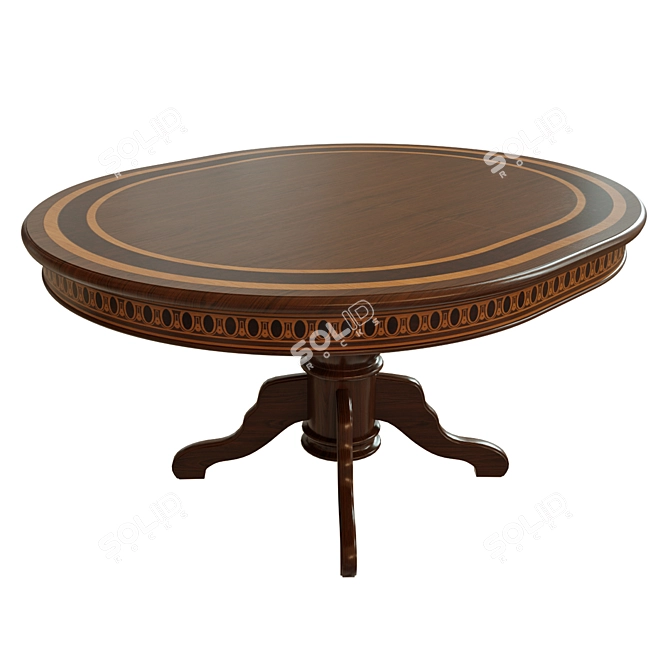 Elegant Veneer Dining Table 3D model image 1