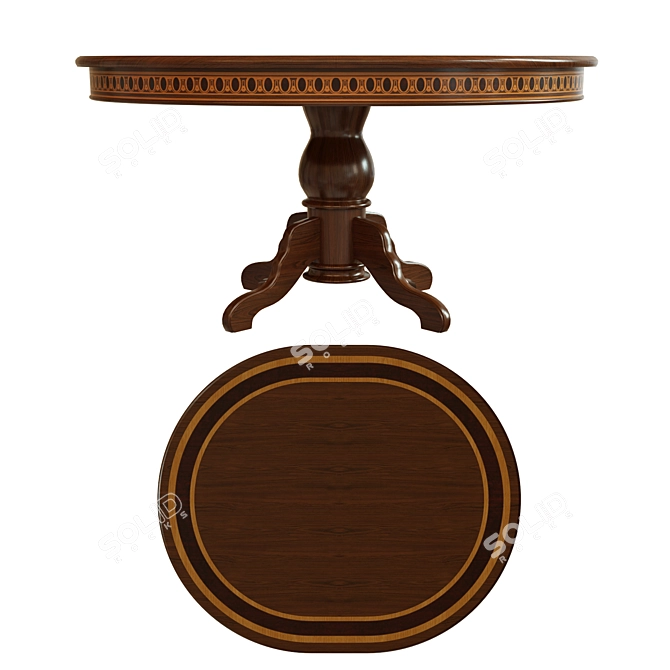 Elegant Veneer Dining Table 3D model image 2