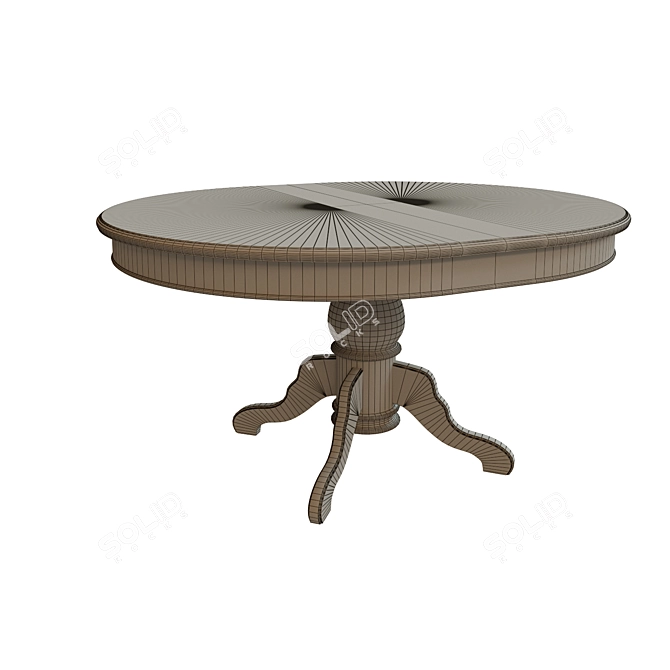 Elegant Veneer Dining Table 3D model image 3