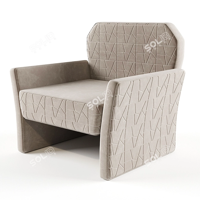 Luxury Quilted Armchair: Ferretti & Ferretti Pomon 3D model image 1