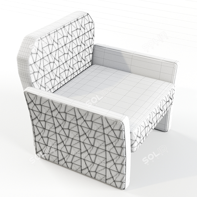 Luxury Quilted Armchair: Ferretti & Ferretti Pomon 3D model image 3