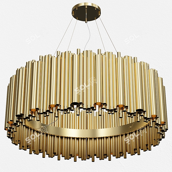 Golden Chandelier - Opulent Elegance 3D model image 1