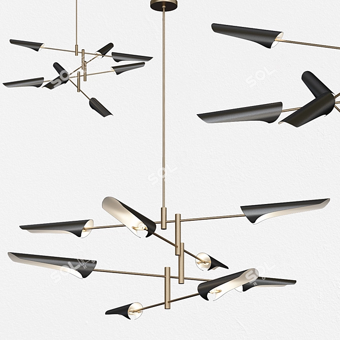 Sharp Tubes Pendant Light - Modern Decor 3D model image 1