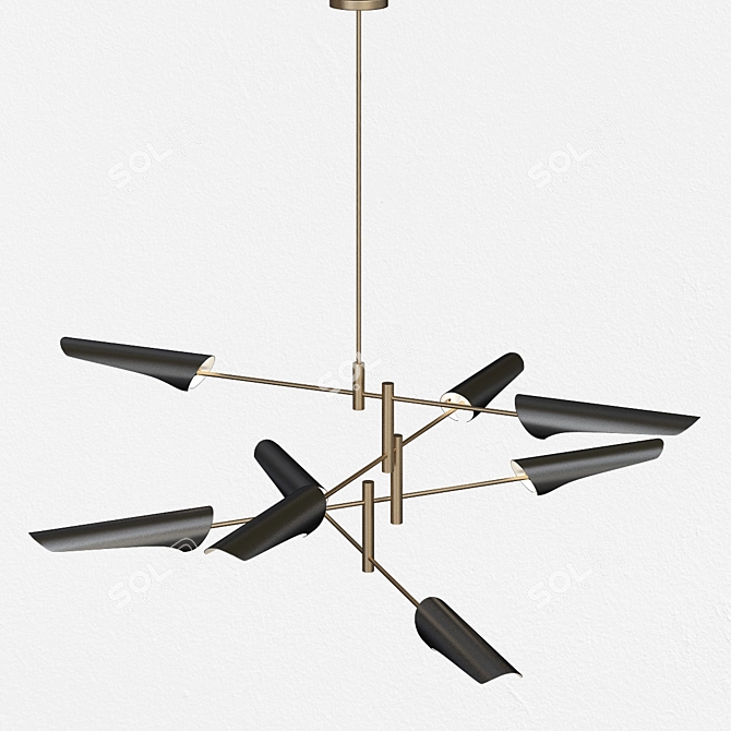 Sharp Tubes Pendant Light - Modern Decor 3D model image 2