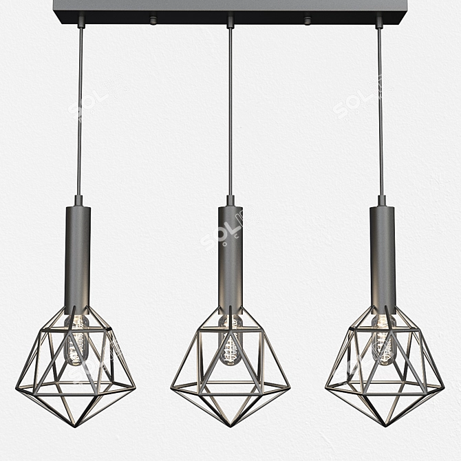 Modern Geometric Pendant Lamp 3D model image 1