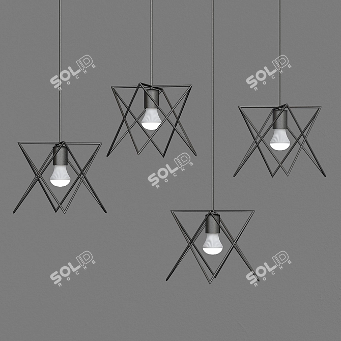 Minimalist Star Pendant Lights 3D model image 1