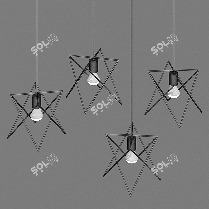 Minimalist Star Pendant Lights 3D model image 3