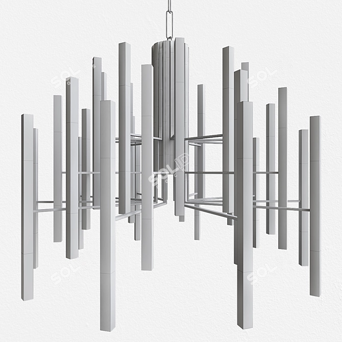 Elegant Artistic Chandelier: Illuminating Brilliance 3D model image 2
