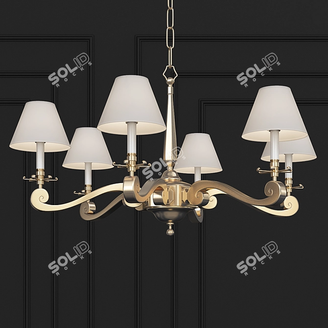 Elegant Myrna Chandelier: Gun Metal 3D model image 1