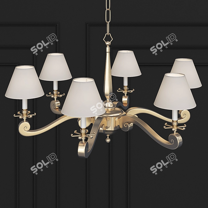 Elegant Myrna Chandelier: Gun Metal 3D model image 2