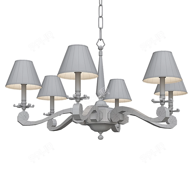 Elegant Myrna Chandelier: Gun Metal 3D model image 3