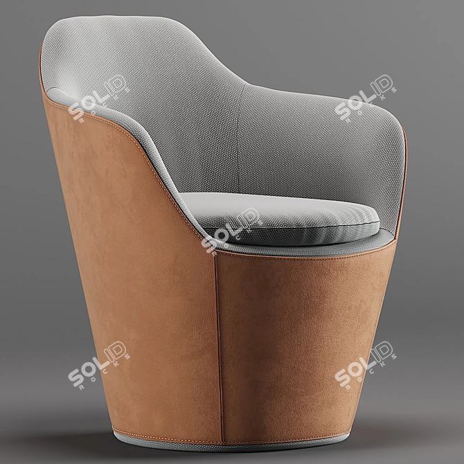 Flint: Sculpturally Elegant Easy Chair 3D model image 1