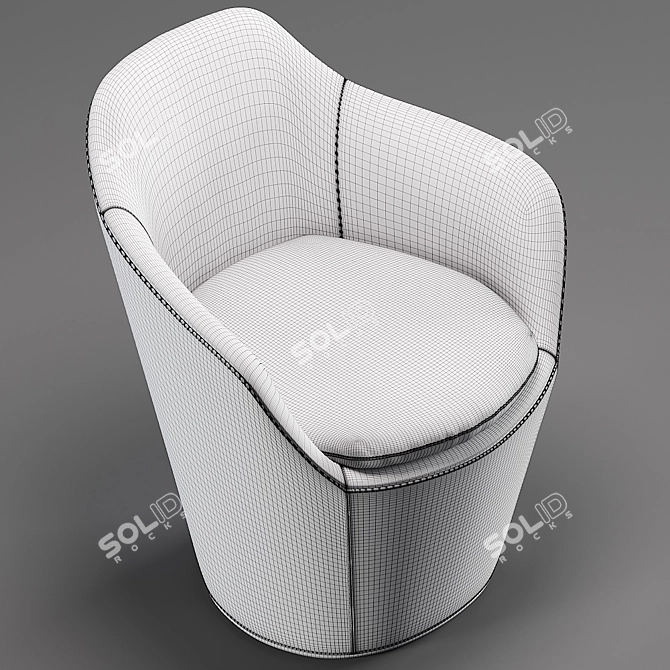 Flint: Sculpturally Elegant Easy Chair 3D model image 3