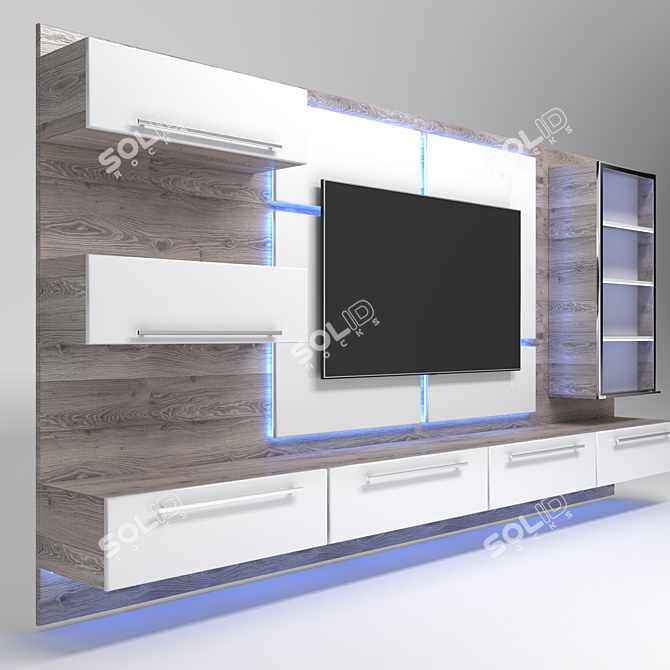 Modern TV Wall Unit 3D model image 1