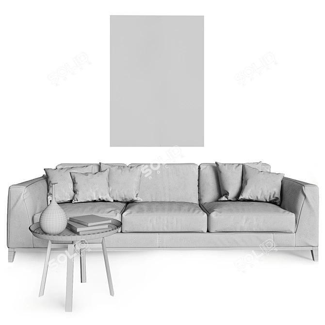 Maxalto Lutetia Sofa: Elegant Leather Design 3D model image 3