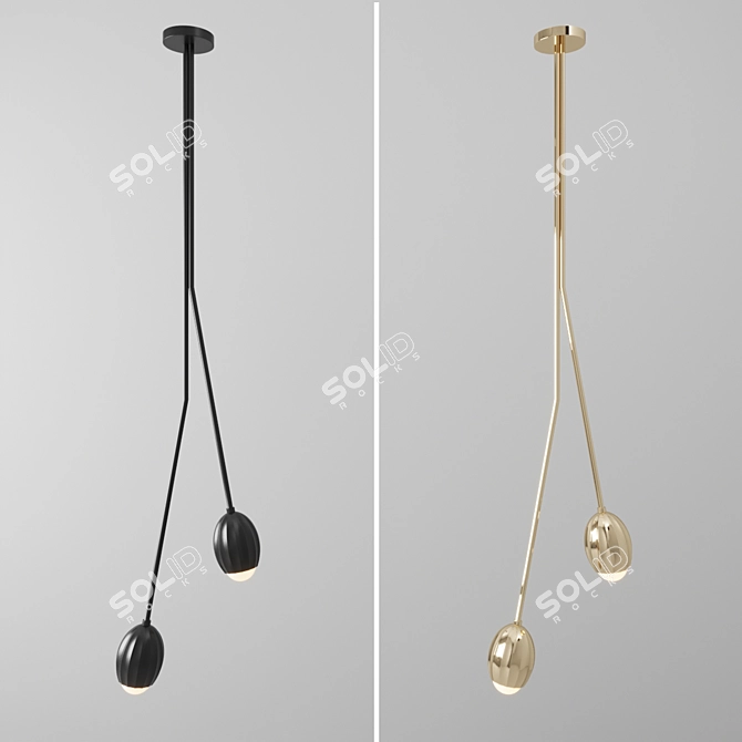 Elegant Poppy V. Chandelier by Fred&Juul 3D model image 2