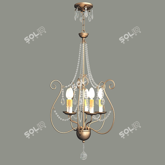 Elegant Astoria Grand Chandelier 3D model image 2