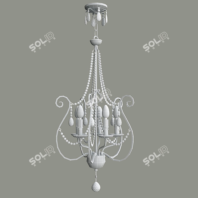 Elegant Astoria Grand Chandelier 3D model image 3