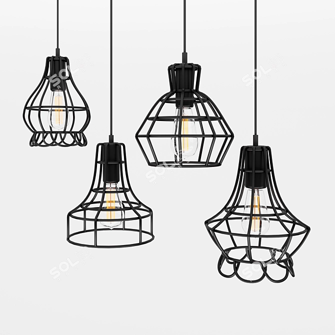 Modern Cage Pendant Lights 3 3D model image 1