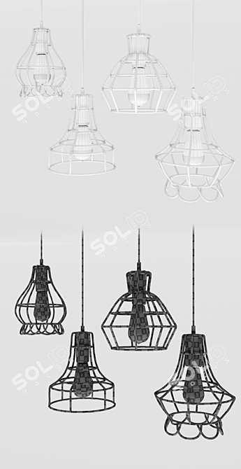 Modern Cage Pendant Lights 3 3D model image 3