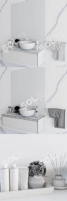 NOKEN LOUNGE 1200mm: Modern Luxury Bathroom Set 3D model image 3