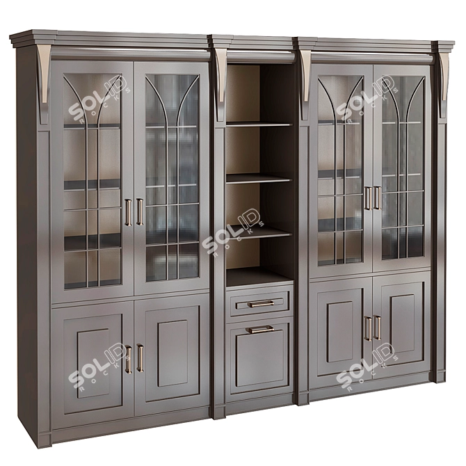 Elegant Capri Bookcase for Home and Office 3D model image 1