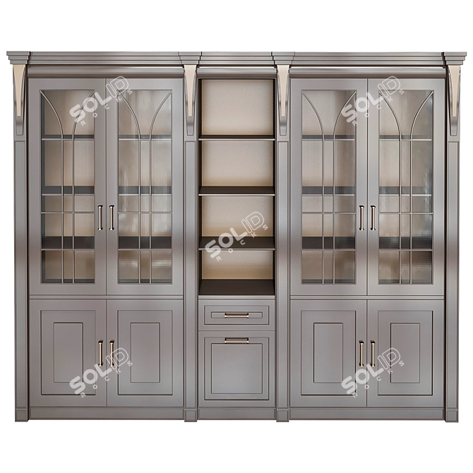 Elegant Capri Bookcase for Home and Office 3D model image 2