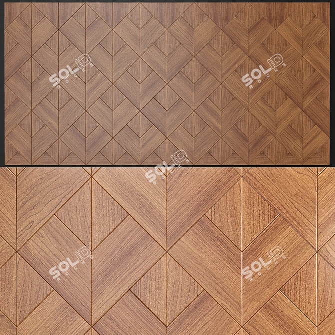 Wooden Wall Panels: Natural Elegance 3D model image 1