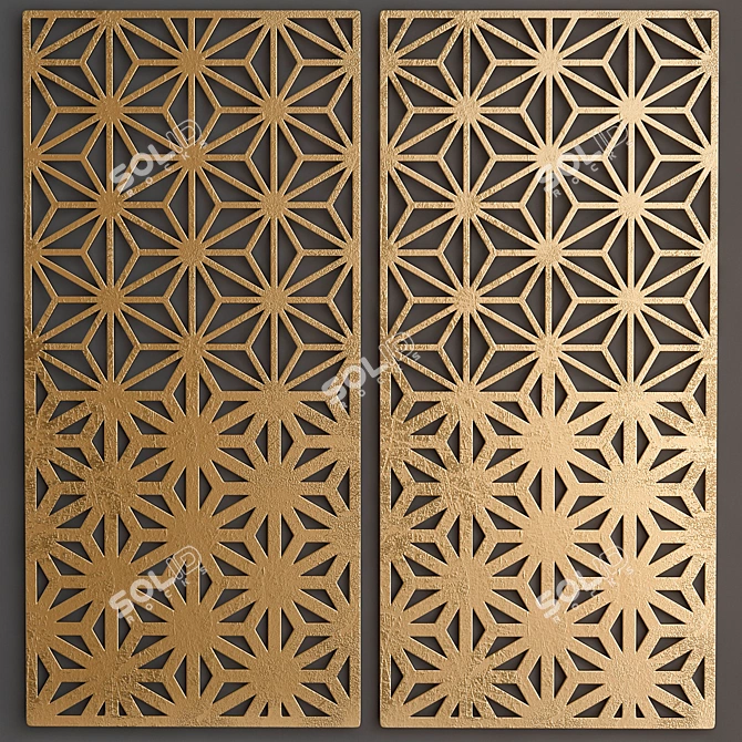 Metal Panel Set for Interior Design 3D model image 1