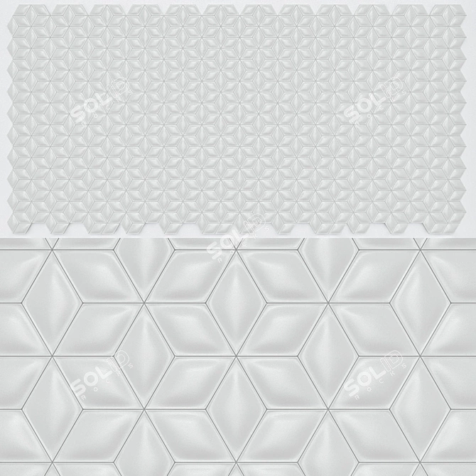 Stylish 3D Wall Panel 3D model image 1