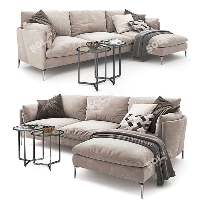 Modular Sofa MAYA: Versatile Comfort 3D model image 1