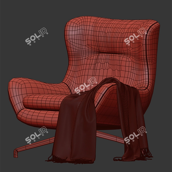 Minotti JENSEN Leather Chair 3D model image 3