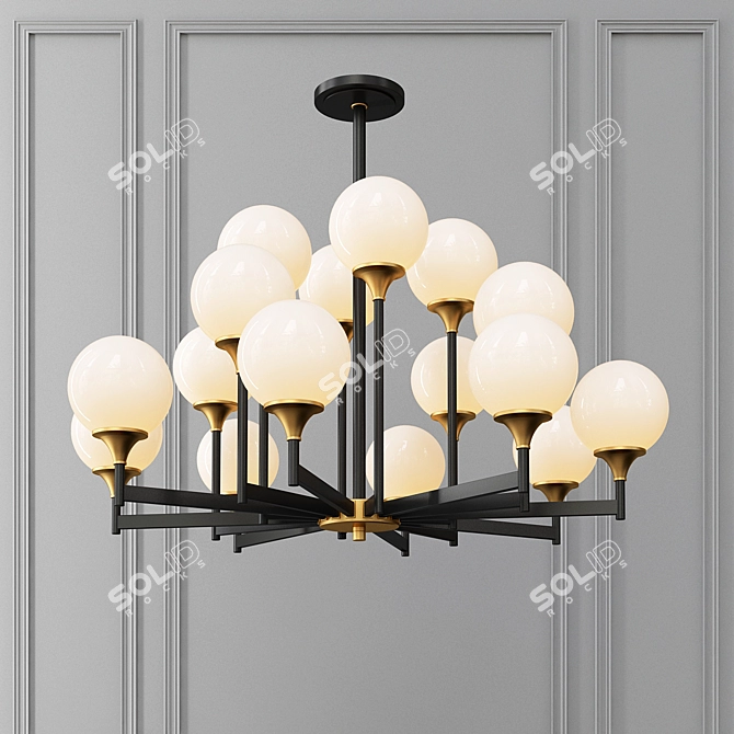 Valley Ball Chandelier: Elegant Loft Lighting 3D model image 1