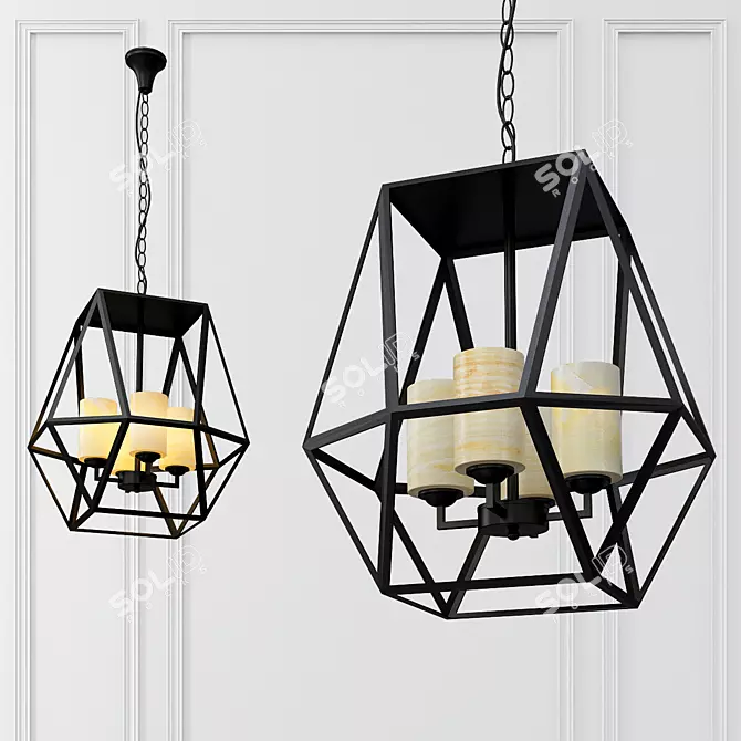 Marble Gem Hanging Light: Stylish, Replicated Design 3D model image 1