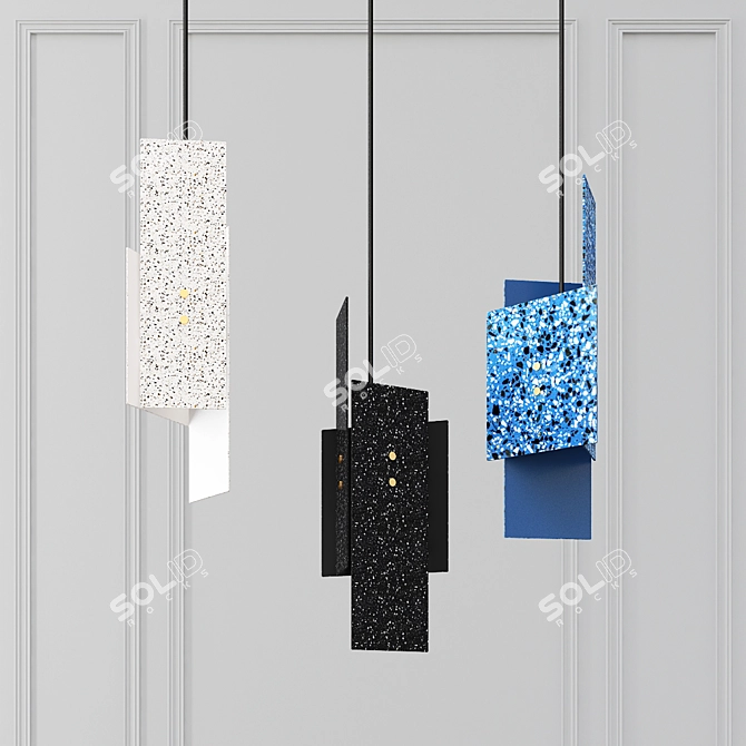 Modern Granite Pendant by Novalamp 3D model image 1