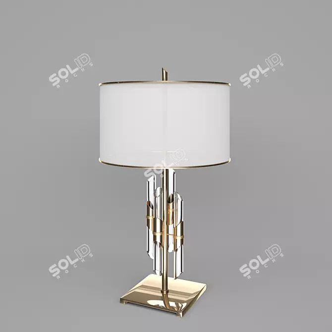 Brass Crystal Rod Table Lamp 3D model image 1