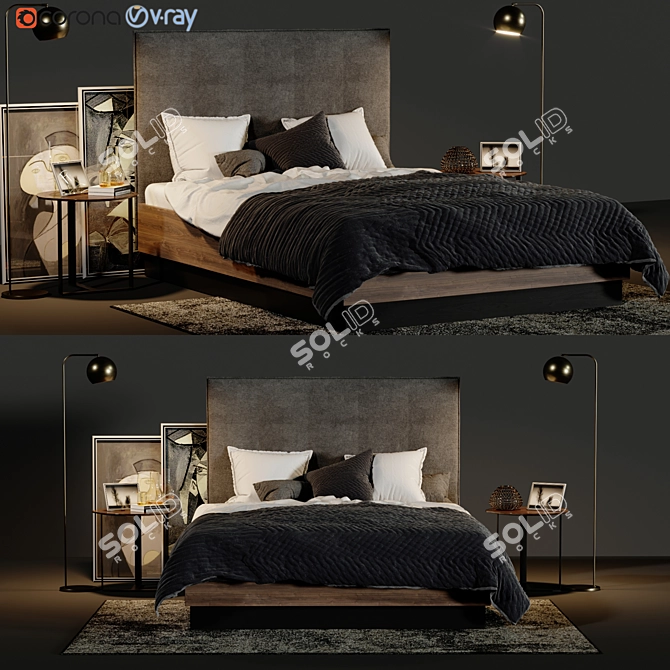 Lugana Bed: Serenity meets storage 3D model image 1